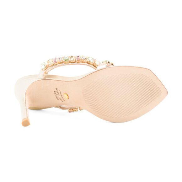 Stuart Weitzman Made In Spain Leather Jaide 100 Gem Sandals - Picture 3 of 3